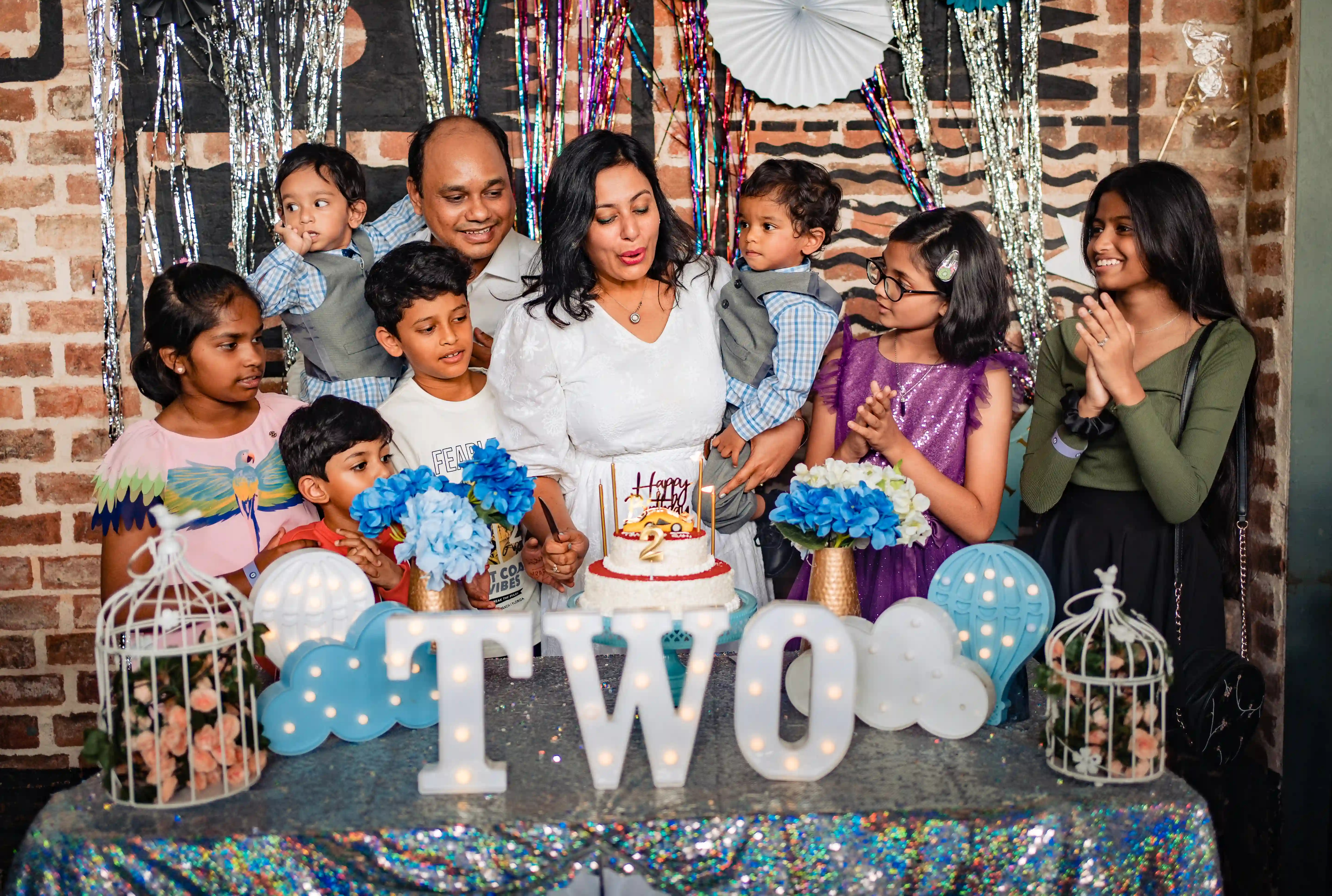 Birthday party group photo